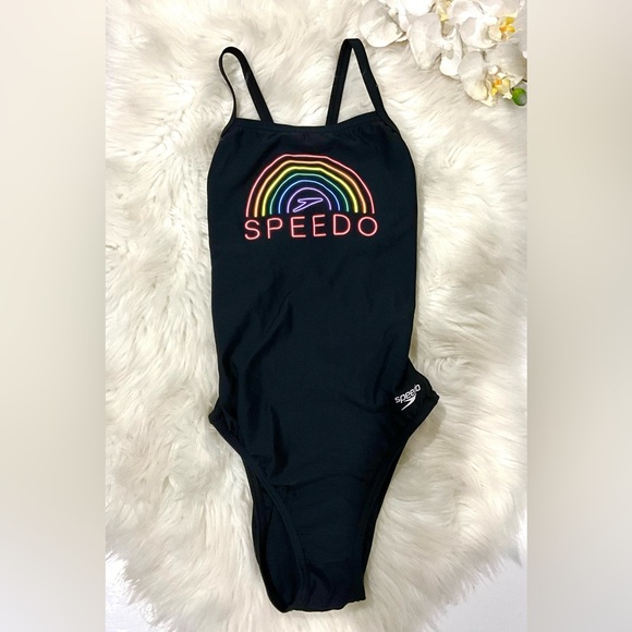 NWT Speedo Pride Collection Eco Endurance Full coverage Swimsuit Sz 32 - Picture 2 of 3